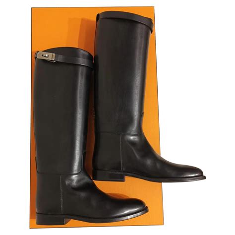 hermes black riding boots|hermes thigh high boots.